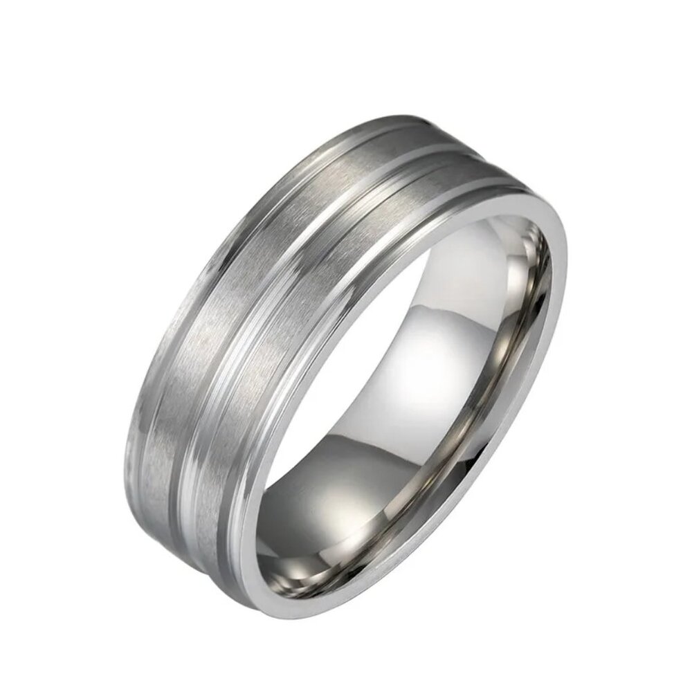 3/$35 Men's Stainless Steel Silver Brushed Finish Ring Wedding Fashion Band
